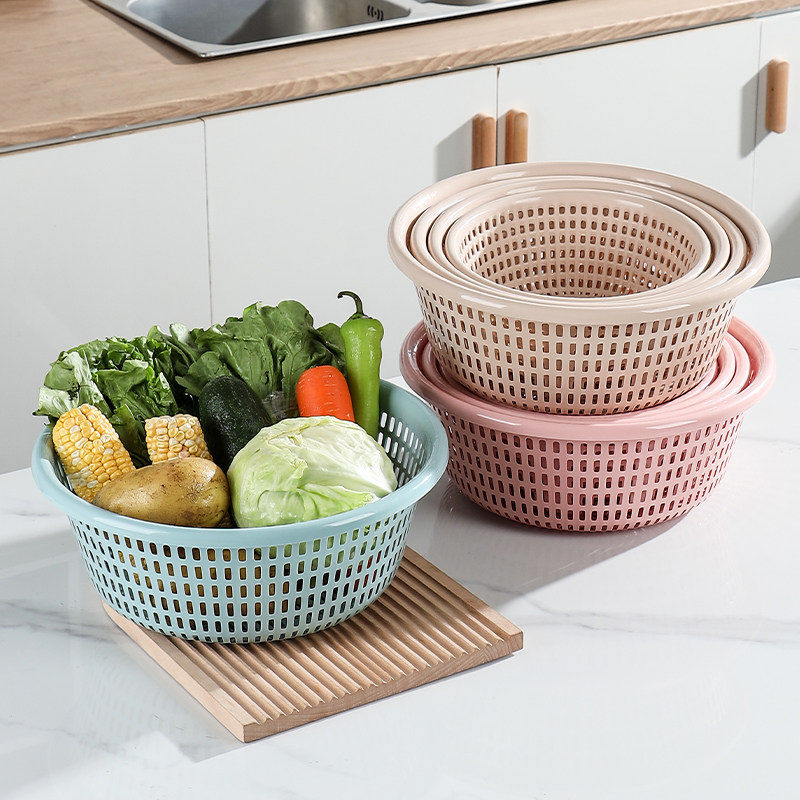 塑料沥水篮加厚圆形镂空洗菜箩筐果蔬篮水槽滤水篮洗菜篮子漏水筛,餐饮具,洗菜盆/沥水篮/漏水筛,淘宝优惠券,粉丝福利购,淘宝优惠卷