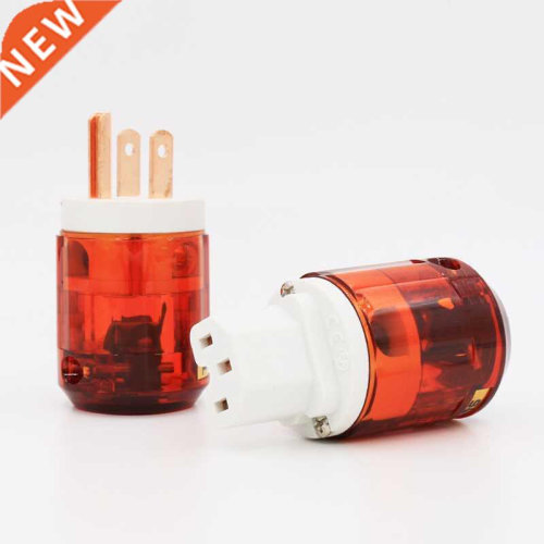 Pair P-046E Pure Red-Copper US Power Plug + C-046E IEC Conne