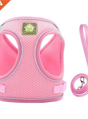 Nylon Mesh Puppy Cat Harnesses Vest Reflective Dog Harness a