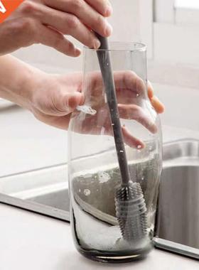 Silicone Milk Bottle Brush 360 Long Handle Cup Brush Handhel