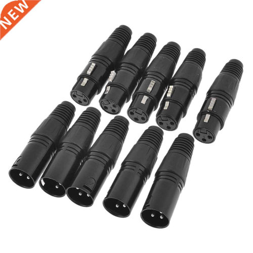5 Pairs Mic Microphone apter XLR 3 Pin Male/Female Connect