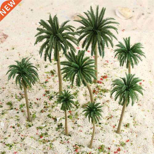15Pcs Plastic Tropical Coconut Palm Trees Model Train Railro