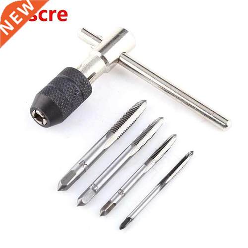5pcs M-M6 Tap Drill Set T Handle Ratchet Tap Wrench Machini