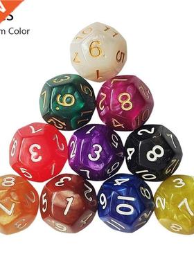 10Pcs Wood Dice 12 Sided Dice 18mm Digital Number Cubes Roun