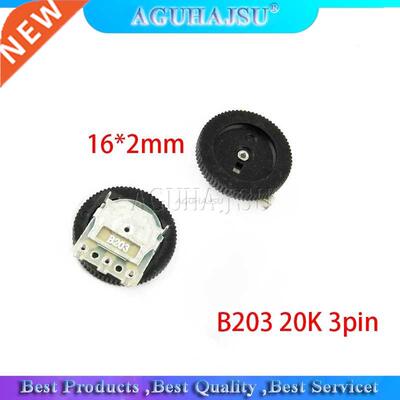 5pcs Gear tuning potentiometer B203 20K 3pin 16*2mm Dial Pot