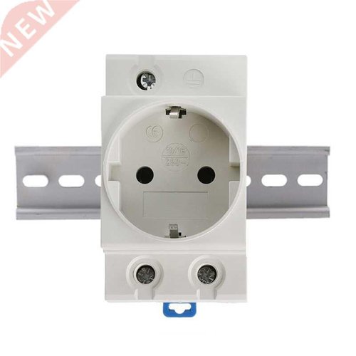 EU Type 35mm DIN Rail Mount AC Power Socket 16A 250V AC