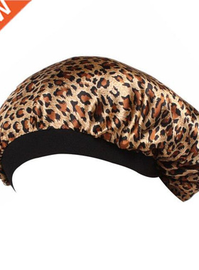 2 Pieces Unisex Adults Satin Nightcap Wide-brimmed Floral Me