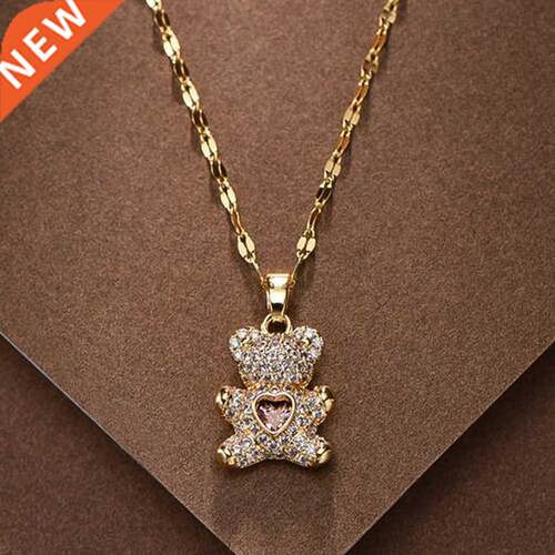 Rit Fish Bear Pendant Necklaces for women Stainless Steel