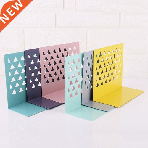 Metal Hollow Desktop Organizer Bookends Book Ends Support St
