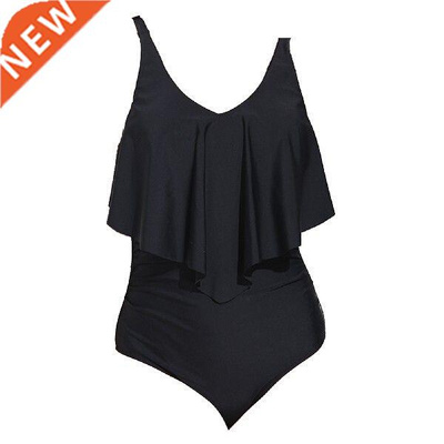 Retro Flounce Swimsuit For Women Ruffled Flounce Tummy