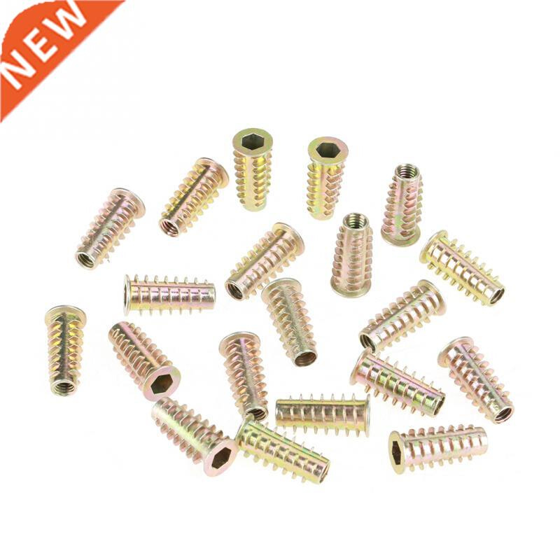 40Pcs M6*25mm Hex Drive Head Furniture Nuts Threaded for Ins