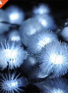 1.5M 10Leds LED Snow Pompon Fairy String Light For Christmas