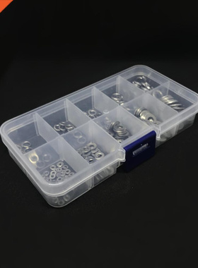 300pcs 304 Stainless Steel Spring Washers Flat Washers Assor