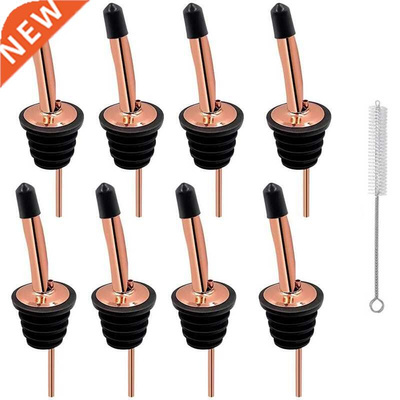 Liquor Bottle Pourers - 8 Pack Stainless Steel Classic