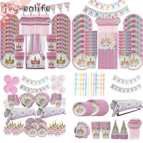 1st Birthday Party For Baby Shower Decoration Unicorn Paper