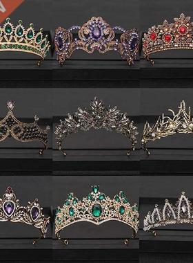 Vintage Boque Queen Tia Wedding Crown Bridal Diadem Gold