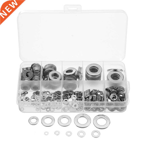 400Pcs 304 Flat Washer Round Assortment Set M2/2.5/3/4/5/6/8