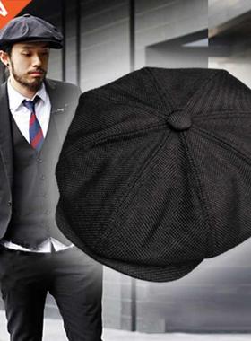 New beret hat Gatsby octagonal hats Retro British Newsboy ca