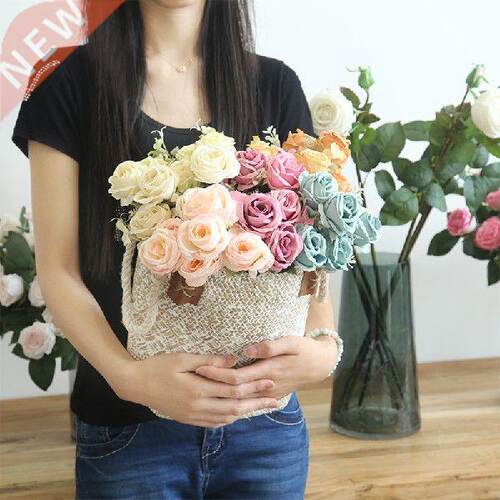 1Pcs 6 Heads Rose Bunch Home Wedding Garden Party
