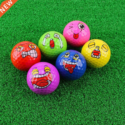 6PCS Golf Rubber Soft With Expression Balls Golf Swing