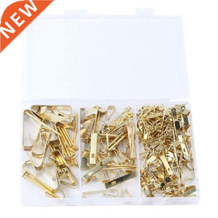 200PCS Photo Frame Hook Without Trace Gold With Nails DIY
