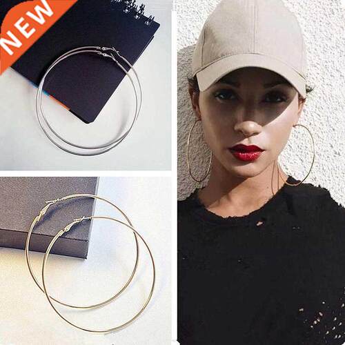 EKUSTYEE Brand 4 Size Big Hoop Earring for Women Jewelry Mot