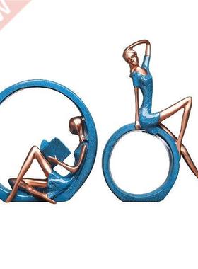 Desktop Decor Yoga Girl twe Craftwork Decorative Resin