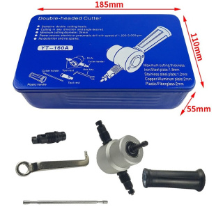 1 Set Drill Attacht Cutter Drilling Kit Nibbler Cutting Doub