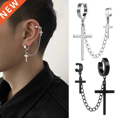 1Pcs Fashion Punk Cross Clip Earring for Teens Women Men Ear