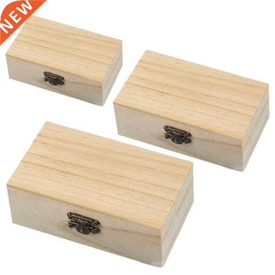 S/M/L Storage Box Plain Wood Wooden Ewellery Earring Necklac