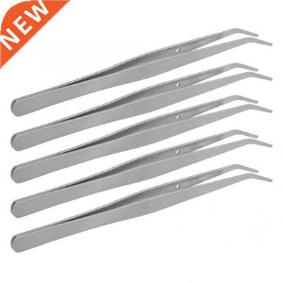 5pcs Curved Tweezer Stainless Steel Positioning Tweezers Sew