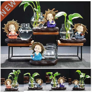 Glass Vase Lovely Monk Transparent Plant Terrarium Glass