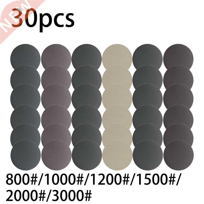 30Pcs 125mm 5Inch Sanding Disc Wet And Dry Sandpaper Hook An