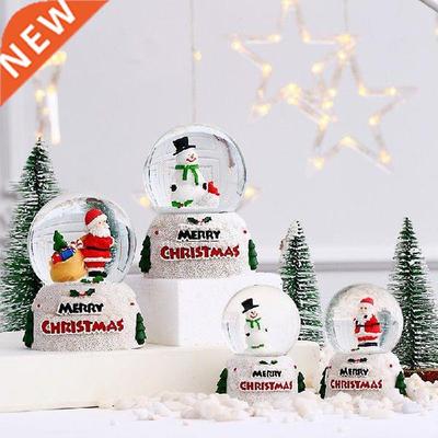 New Christmas Glowing Crystal Ball Christmas Snowman Glass