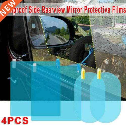 4pcs/set Car Mirrors Glass Anti Fog Film PET Nano Coating M
