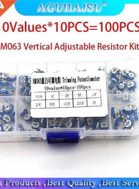 10Values*10PCS=100PCS RM063 Vertical Adjustable Resistor Kit
