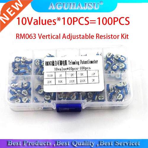 10Values*10PCS=100PCS RM063 Vertical Adjustable Resistor Kit