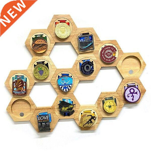 Medals Wooden Hexagon Storage Shelf Homes Decoratve Tool