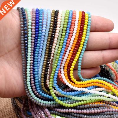 Yanqi 2 3 4mm Rondell Austria Faceted Crystal Beads Round Gl