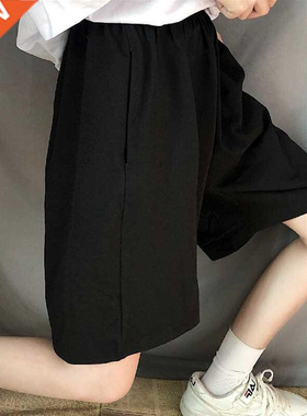 Summer Gray Shorts Women Fashion Ladies Elastic Waists Short