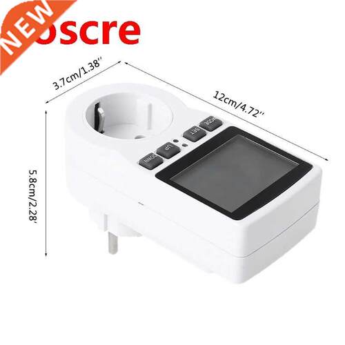 European Plug in Energy Cost Meter with LCD Screen ABS Mater