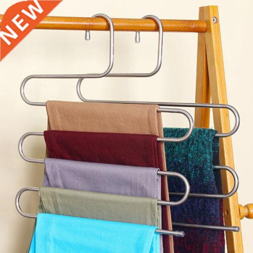 S-Shaped Trousers Hangers Anti-Skid 5-Bar Stainless Steel