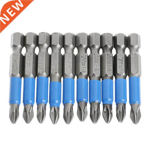 10pc Hex Anti Slip Reach 50mm PH2 Cross Head Bits Hand Power