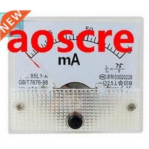 85L1-mA 75mA AC White Plastic Shell Analog Panel AMP Meter A