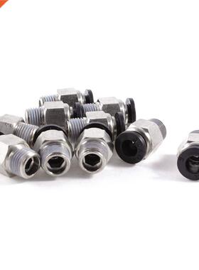 10 Pcs 1/8inch PT Male Thread 6mm In Joint Pneumatic Connect