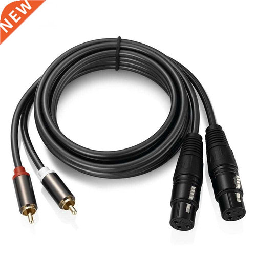 Shielded For Amplifier Mixer 1.5m 2RCA Male To Dual XLR Fema