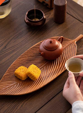 1PC Nature Wood Tray Leaf Shape Inregular Wooden Plate