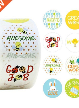 100-500pcs Cartoon Cute Animals Reward Stickers Teacher Moti