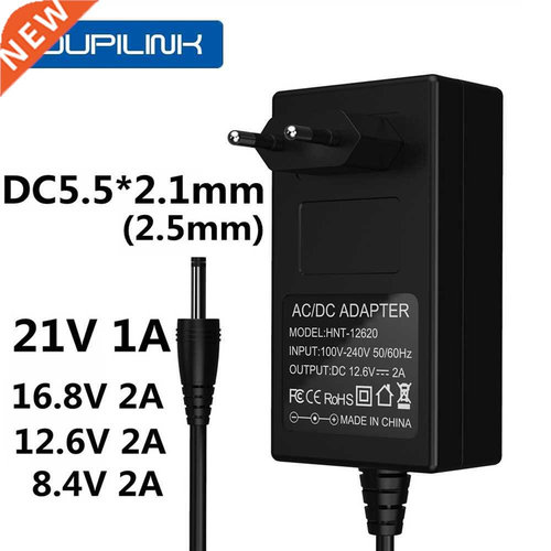 16.8V 21V 8.4V 12.6V 12V 2A Charger DC 5.5*2.1mm 18650 Char