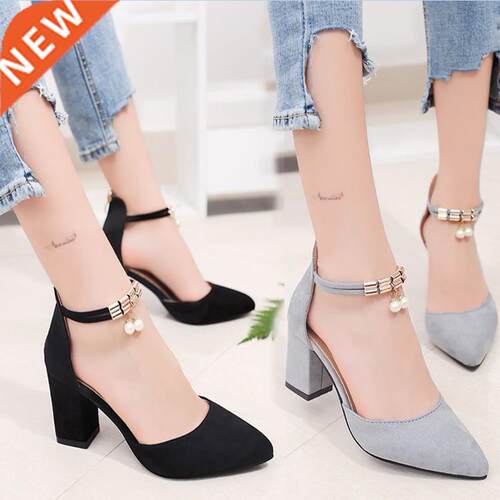 Concise Elegant Pointed High Heels Fashion Comfort Thick wit